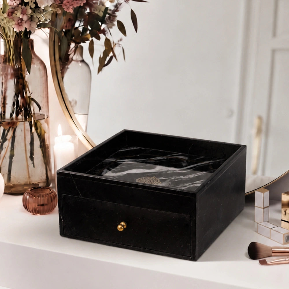 Krishna Manjusha : Marble Vanity Box Black