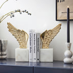 Marble Wing Pair Bookends