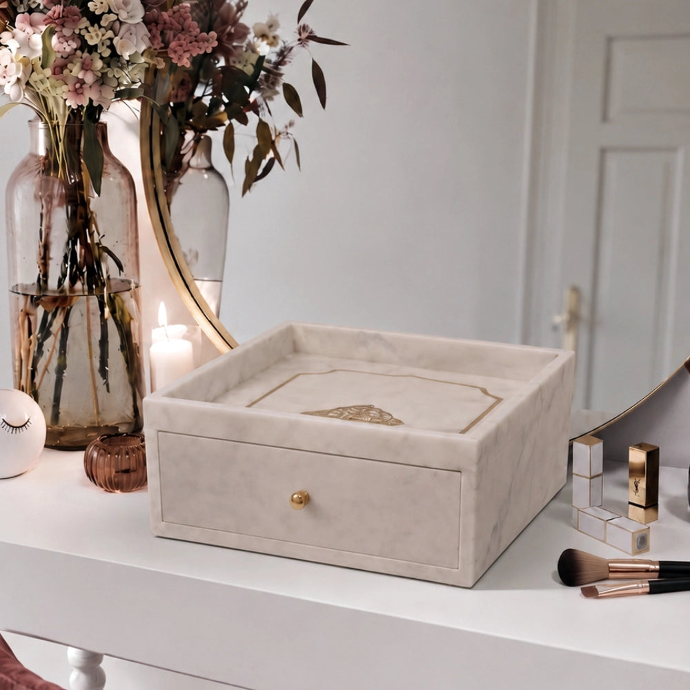 Shubhra Manjusha : Marble Vanity Box White