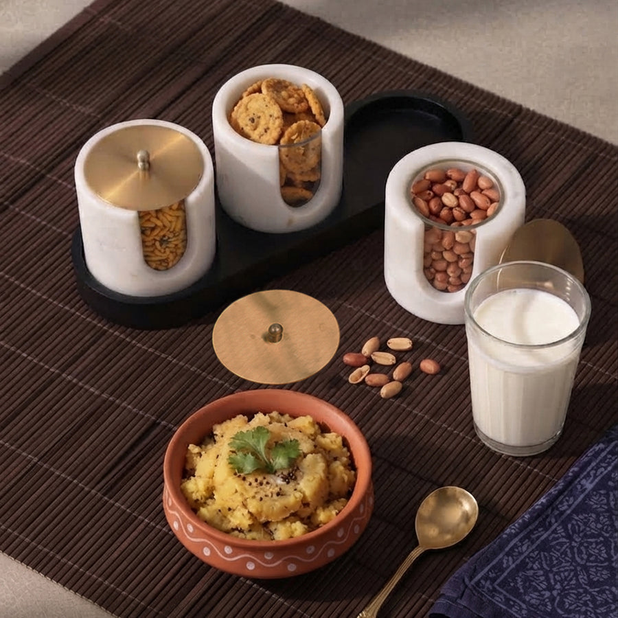 Marble Snack Jar Set