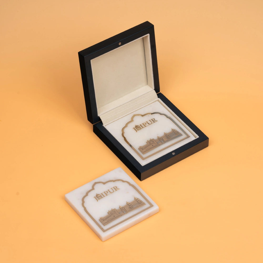 Jaipur Marble Coaster Set ( Amer )