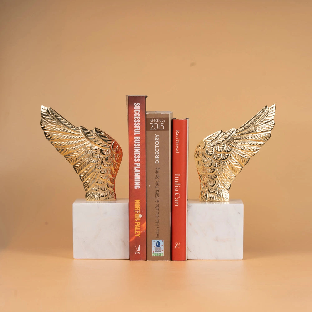 Marble Wing Pair Bookends