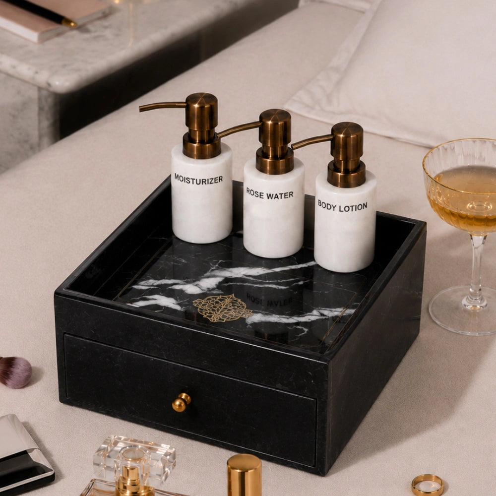 Krishna Manjusha : Marble Vanity Box Black