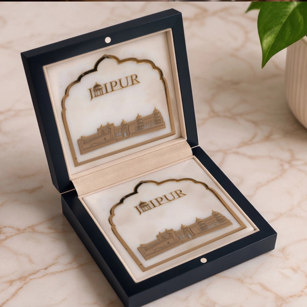 Jaipur Marble Coaster Set ( Amer )