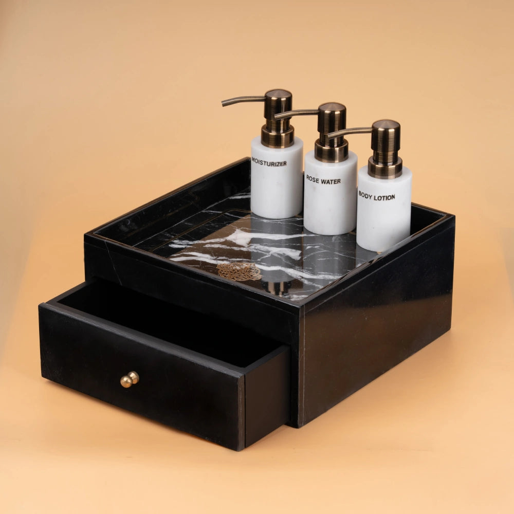 Krishna Manjusha : Marble Vanity Box Black