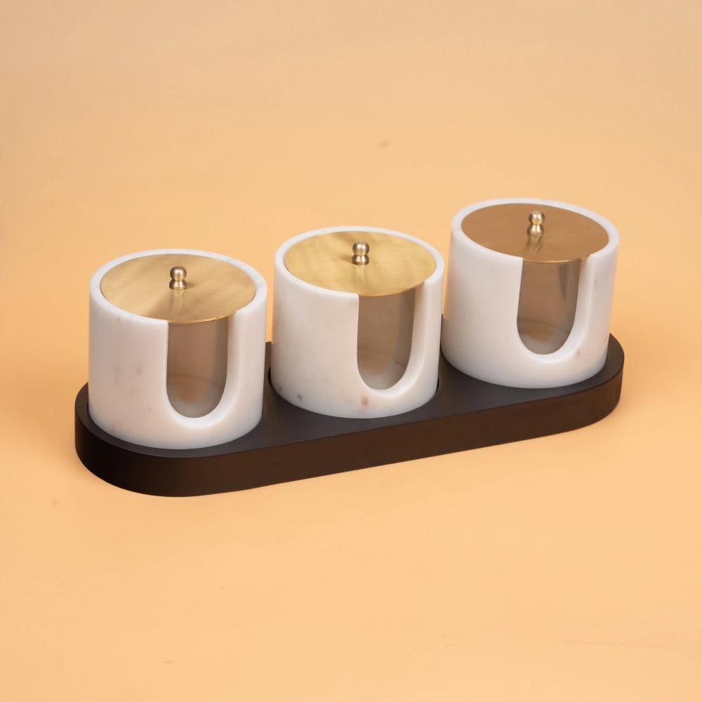 Marble Snack Jar Set